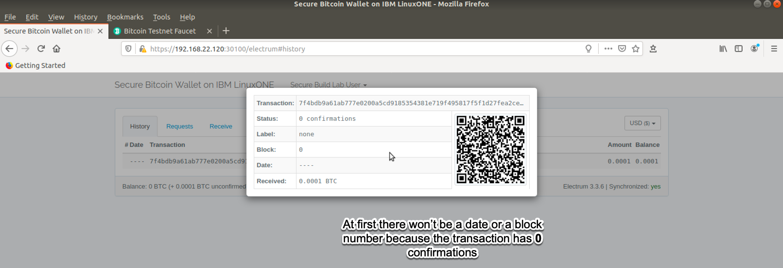 Receive Transaction 0 Confirmations