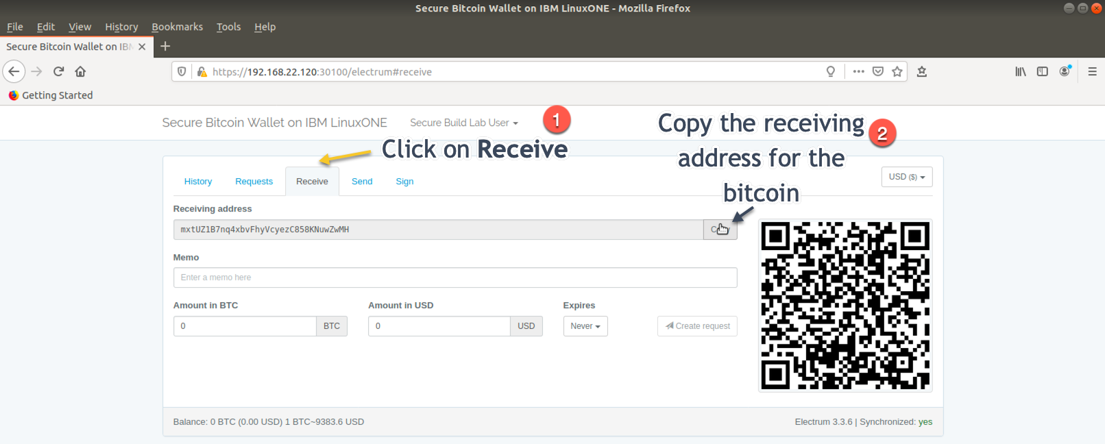 Wallet receiving bitcoin