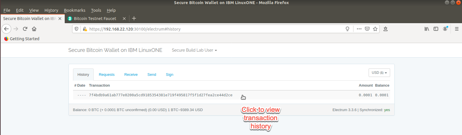 First Transaction History