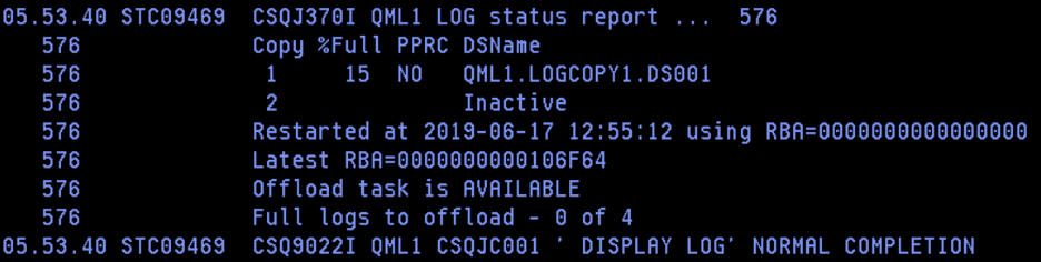Display log output