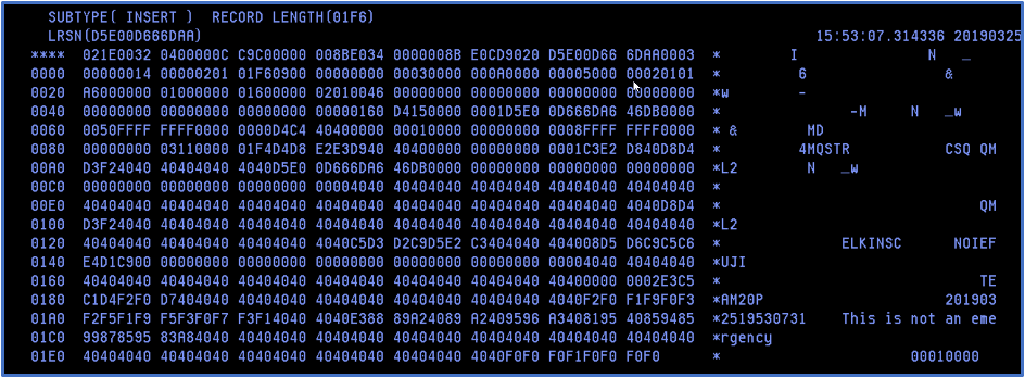 Extracted message data