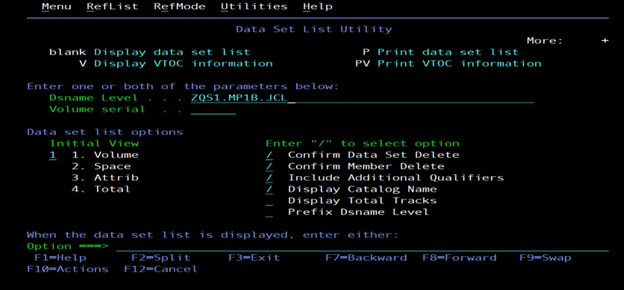 Picture of z/OS data set search