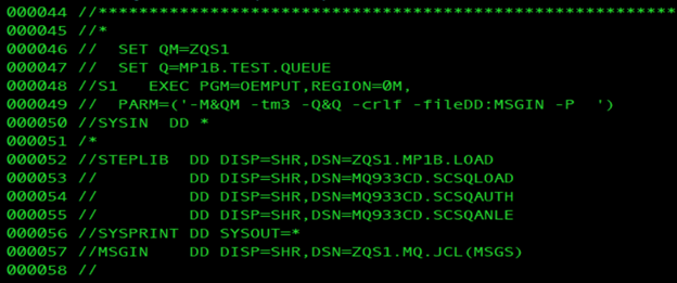 Screenshot of OEMPUT JCL